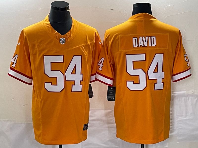 Men Tampa Bay Buccaneers 54 David Yellow Nike Throwback Vapor Limited NFL Jersey